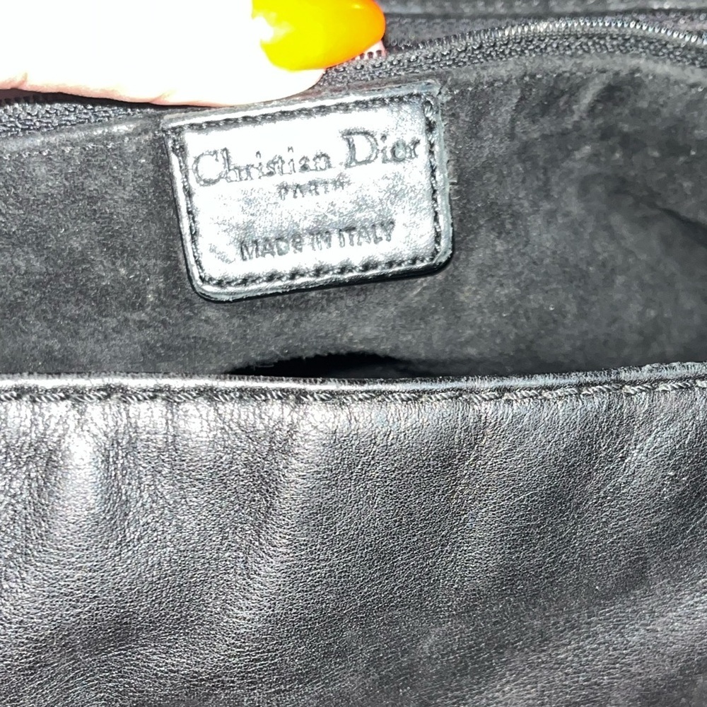 2006 CHRISTIAN DIOR Black Leather Suede Rebelle Hobo Bag Vintage - Picture 6 of 15